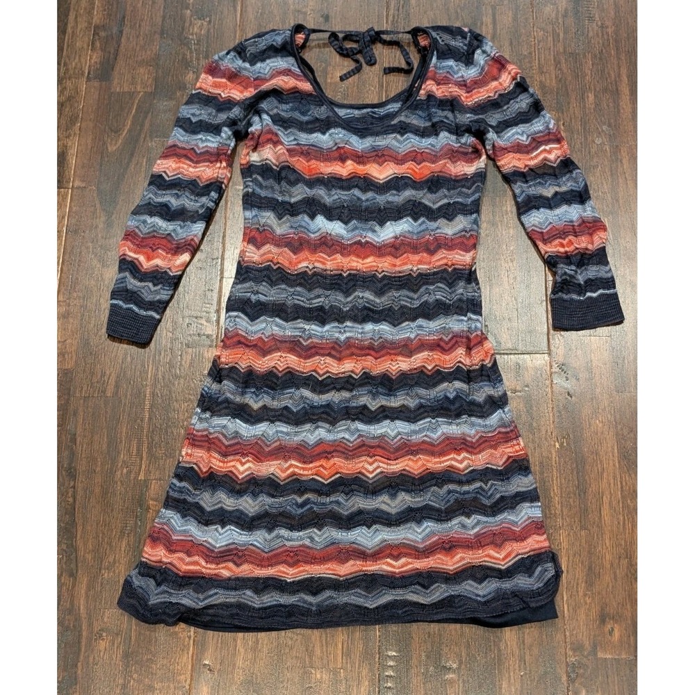 Vintage Y2K GUESS‎ Los Angeles Lined Knit Sweater Dress Lined Womens L Geometric